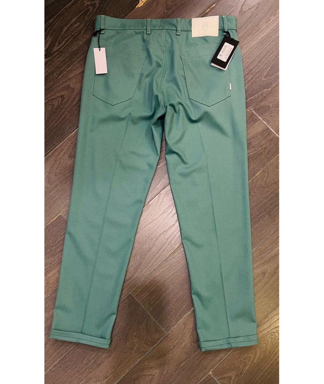 PT TORINO Бирюзовые прямые джинсы, фото 2