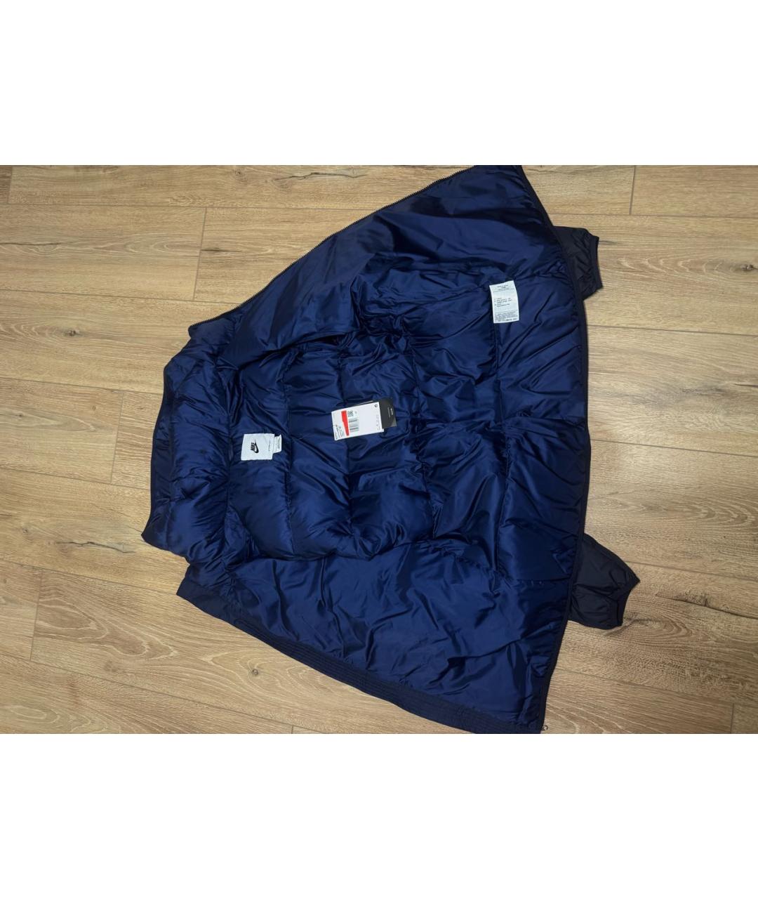 NIKE Темно-синяя полиэстеровая куртка, фото 4