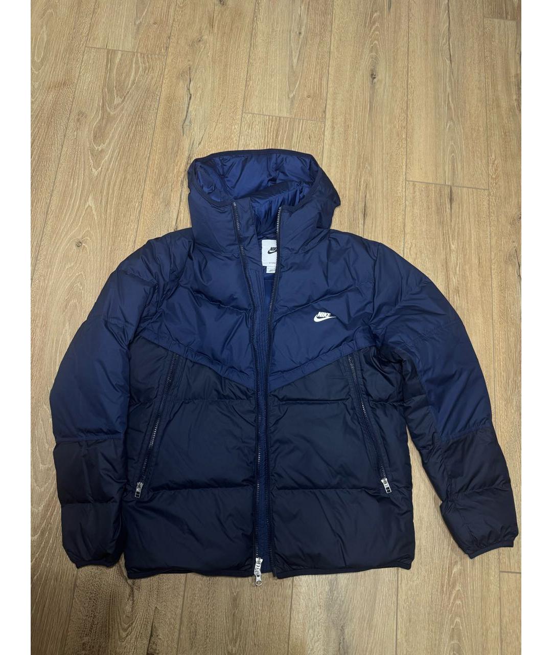 NIKE Темно-синяя полиэстеровая куртка, фото 5