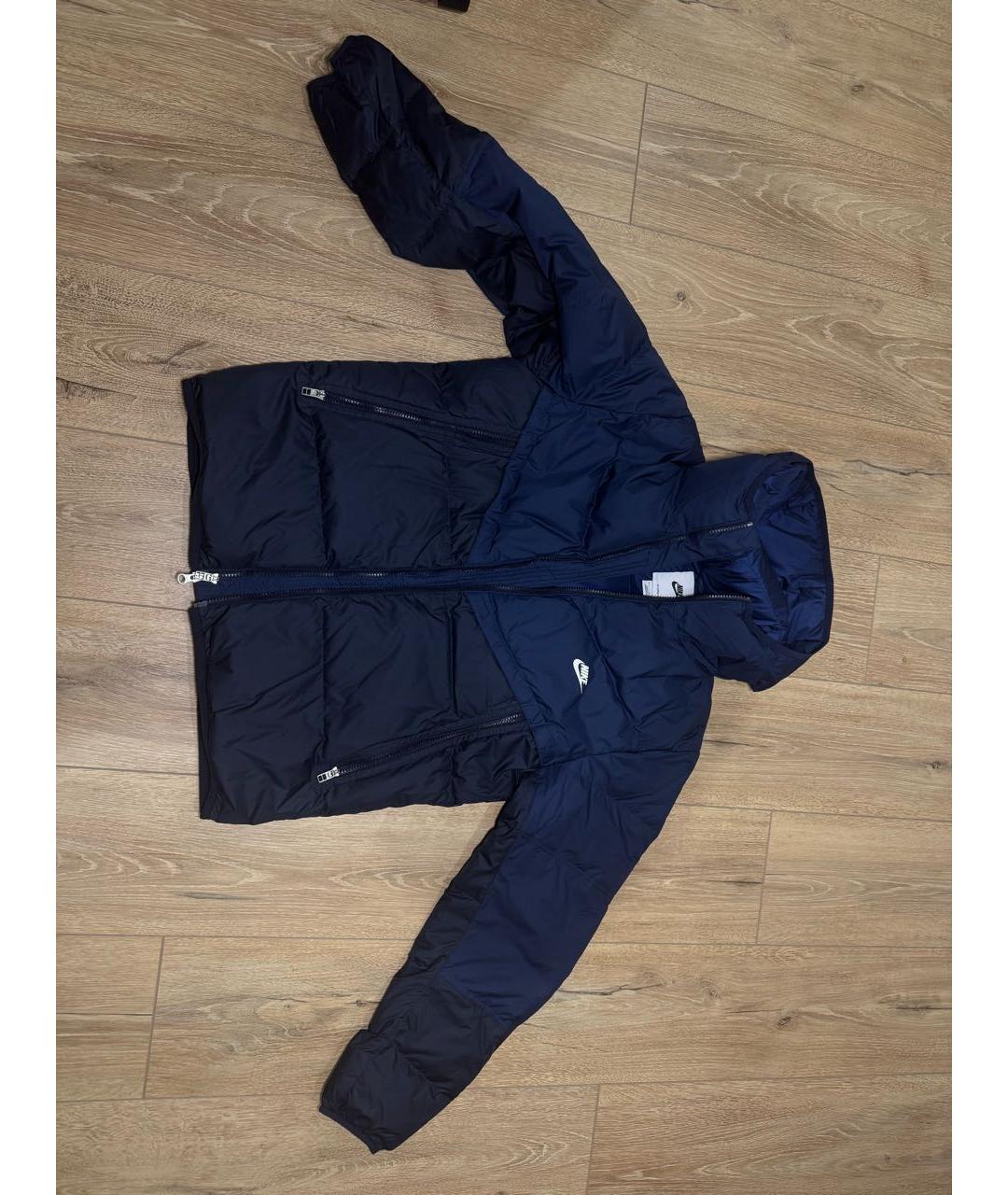 NIKE Темно-синяя полиэстеровая куртка, фото 3