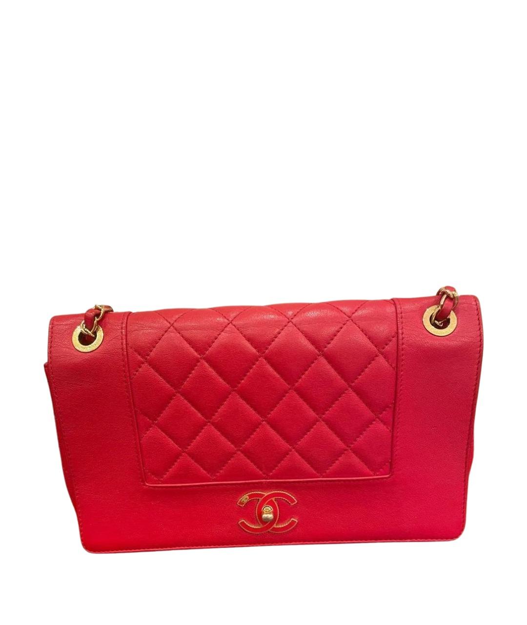 CHANEL Красная кожаная сумка через плечо, фото 1