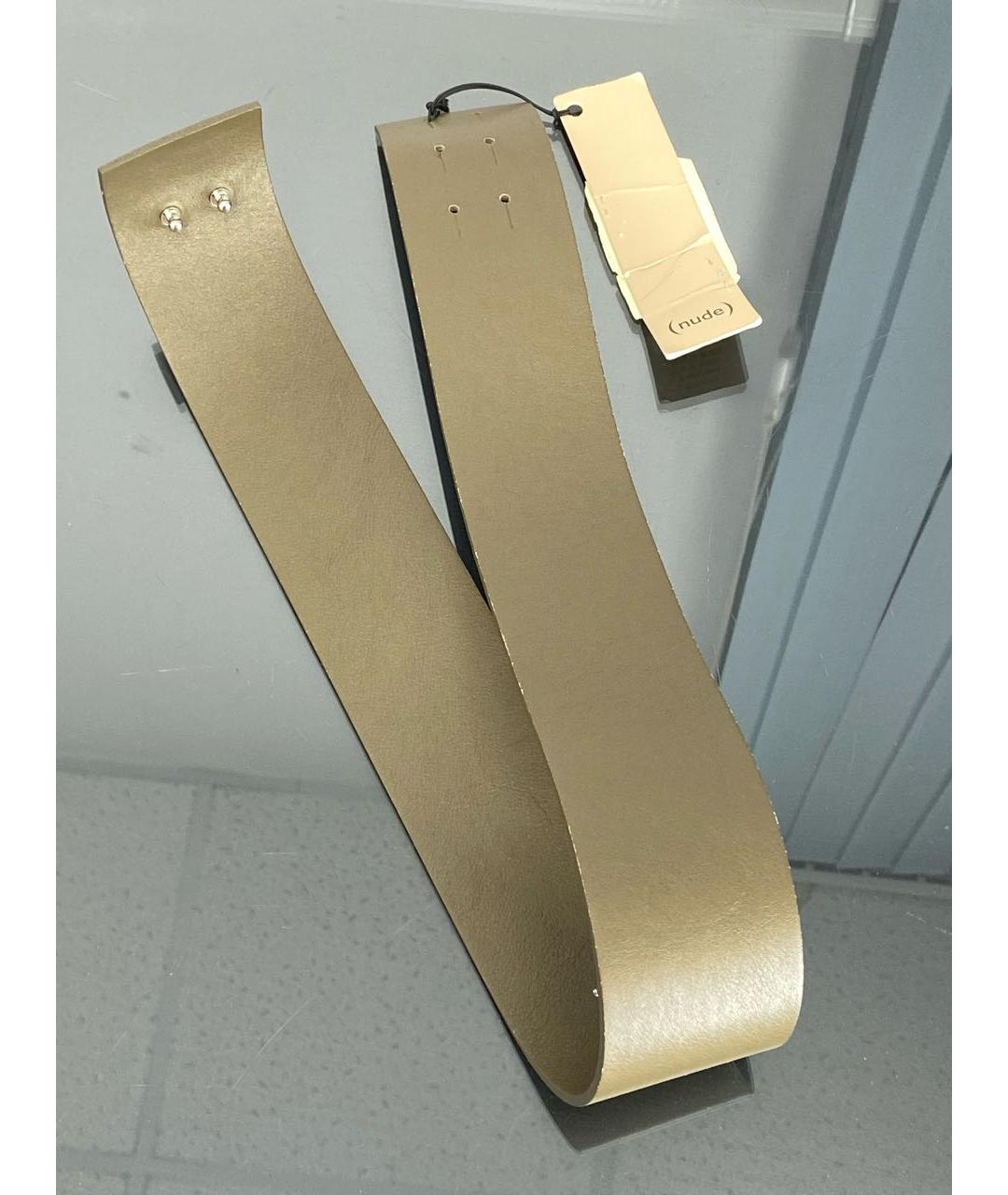 NUDE Хаки кожаный ремень, фото 4