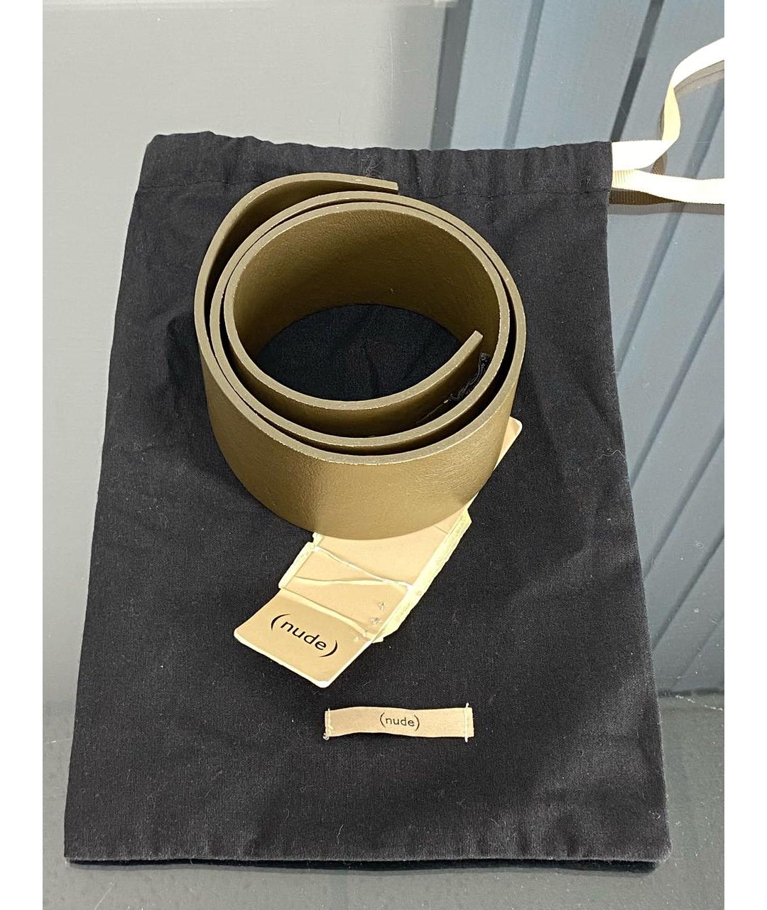 NUDE Хаки кожаный ремень, фото 7