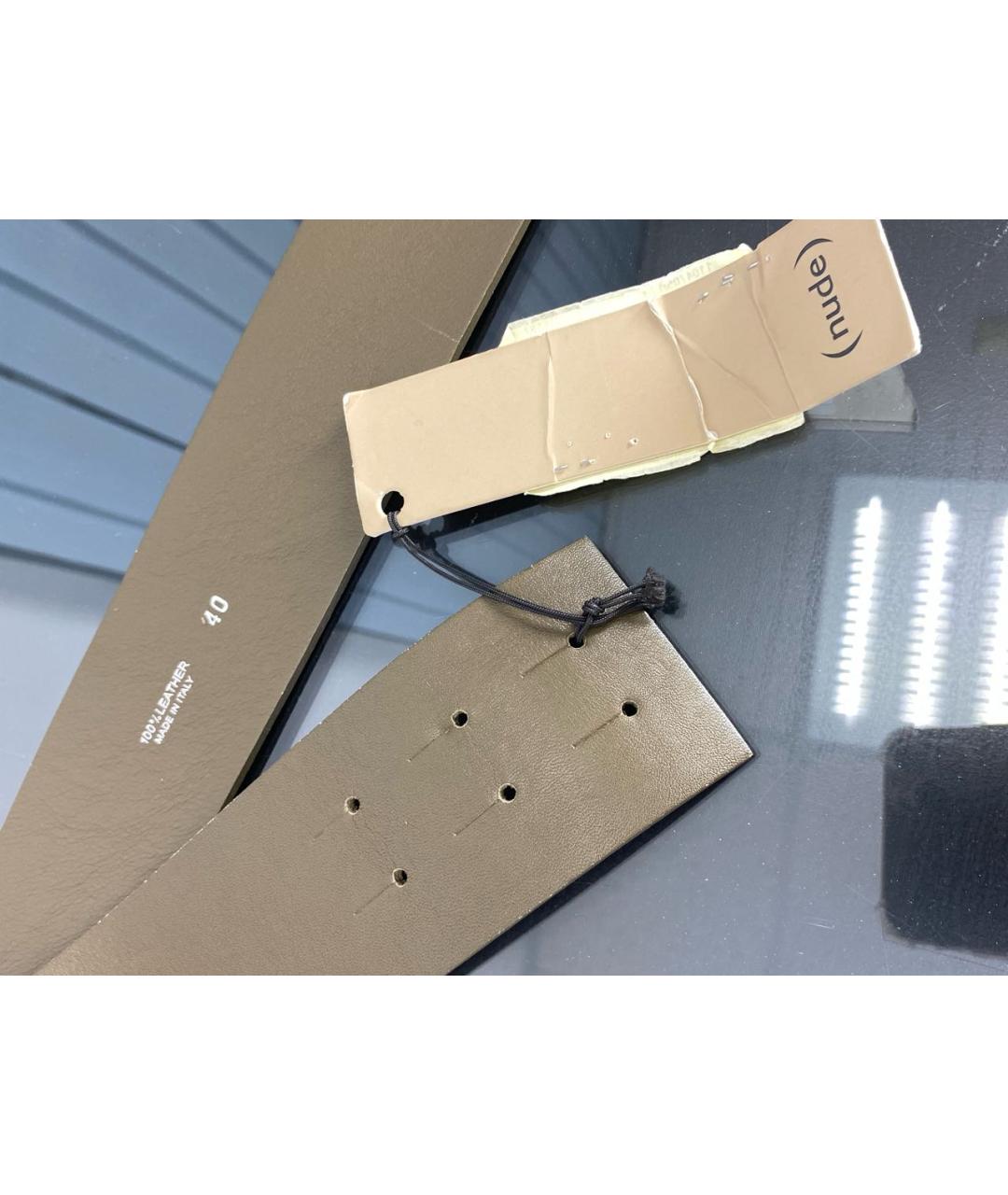 NUDE Хаки кожаный ремень, фото 2