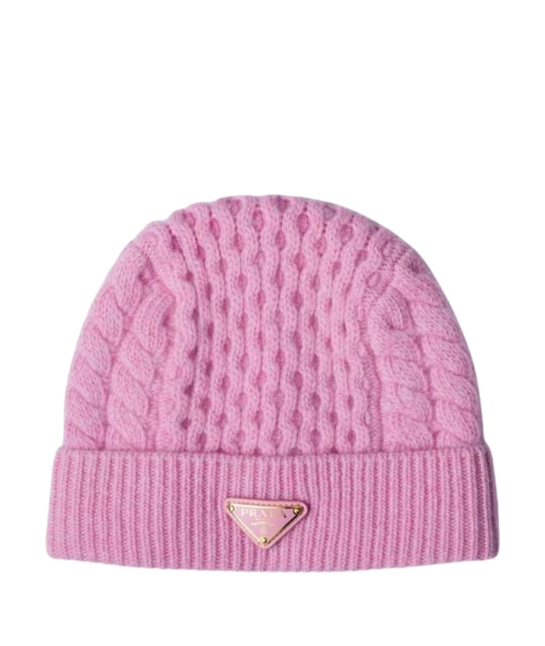 PRADA Розовая шерстяная шапка, фото 1