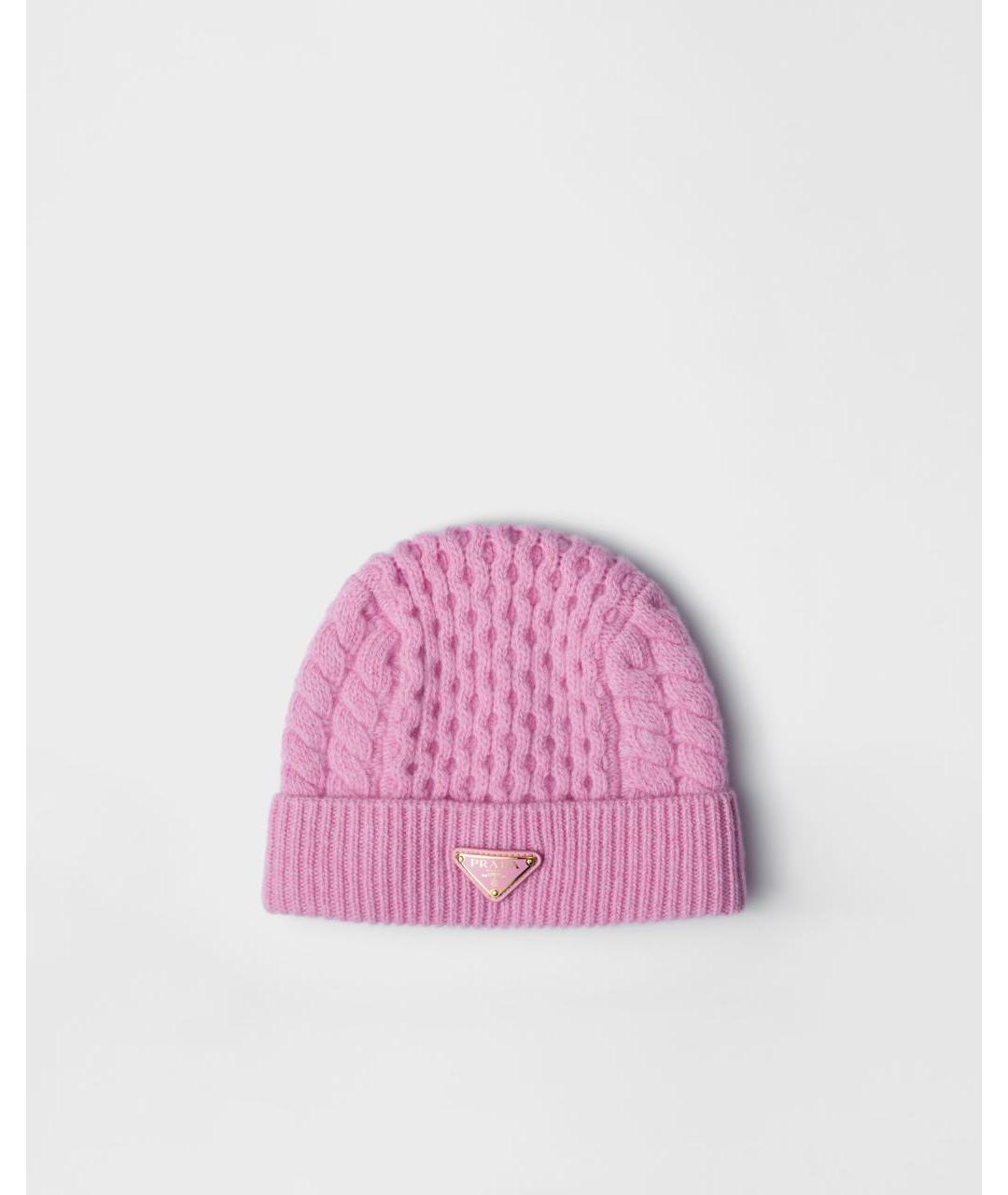 PRADA Розовая шерстяная шапка, фото 4