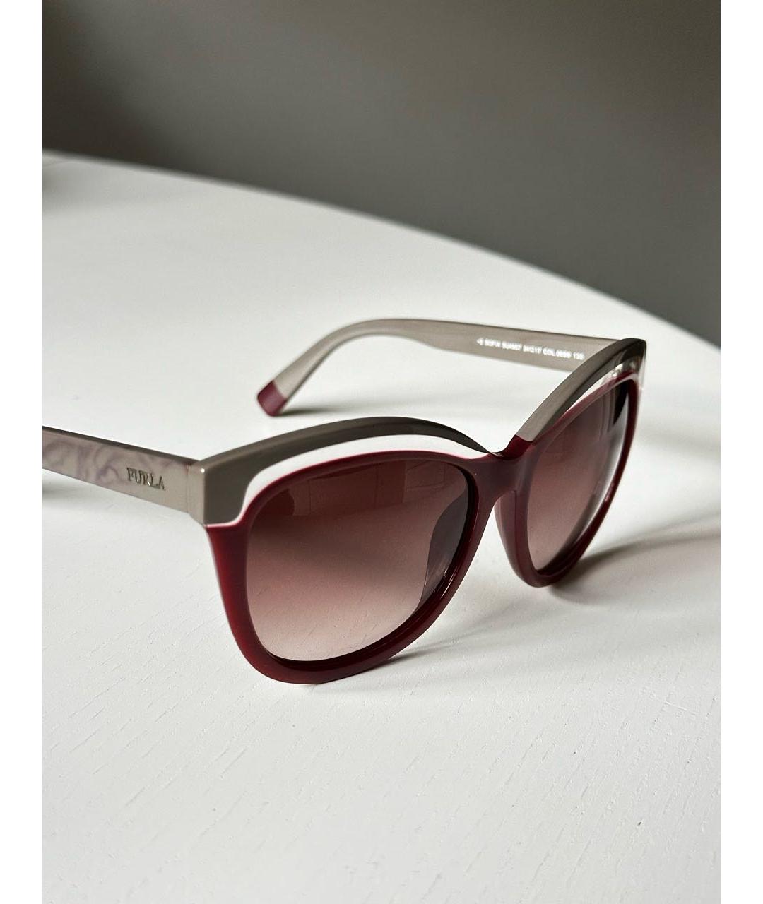 FURLA Бордовые пластиковые солнцезащитные очки, фото 2