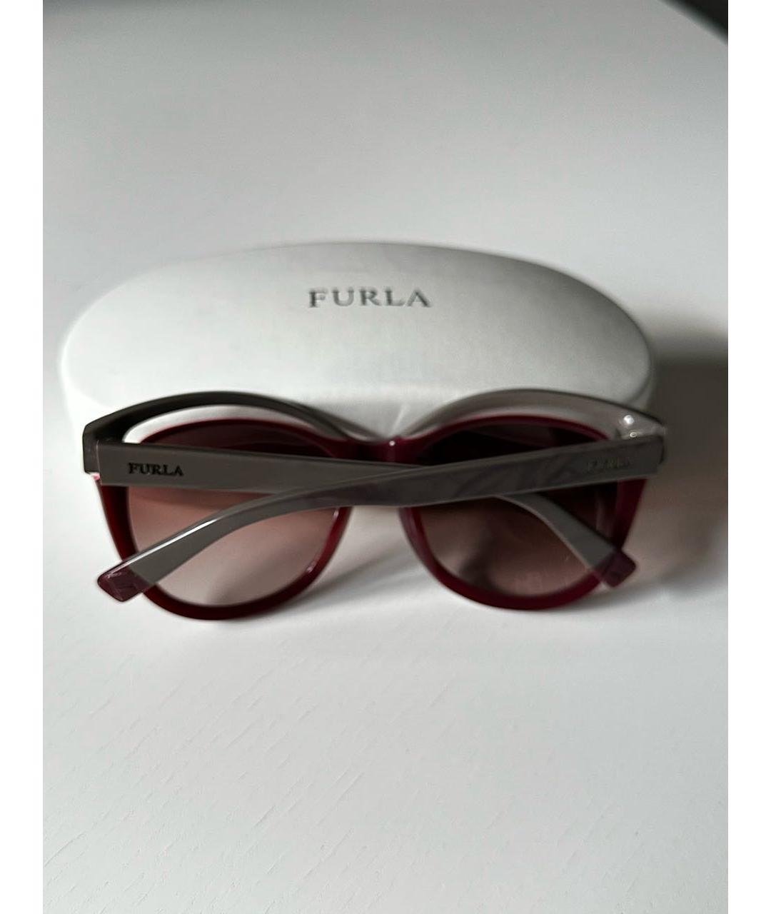 FURLA Бордовые пластиковые солнцезащитные очки, фото 4