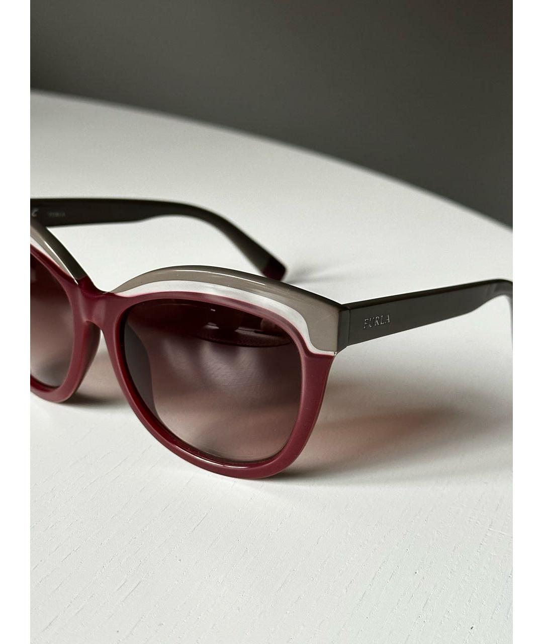 FURLA Бордовые пластиковые солнцезащитные очки, фото 3