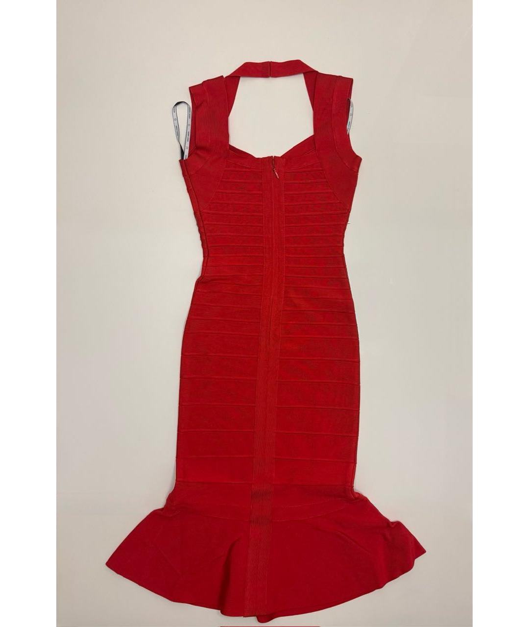 HERVE LEGER Красное вискозное вечернее платье, фото 2