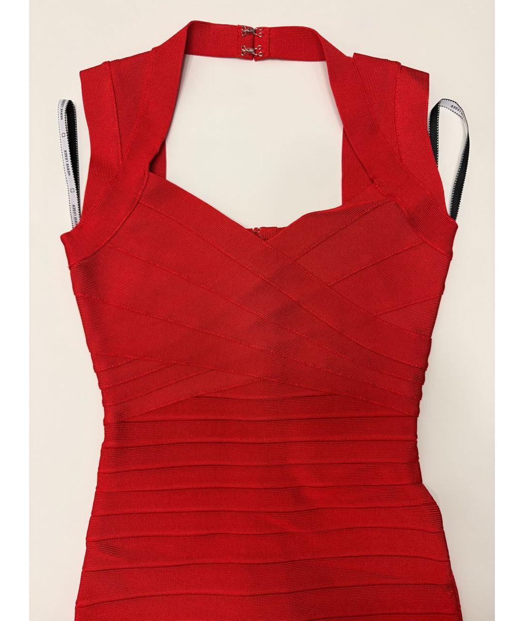 HERVE LEGER Красное вискозное вечернее платье, фото 4