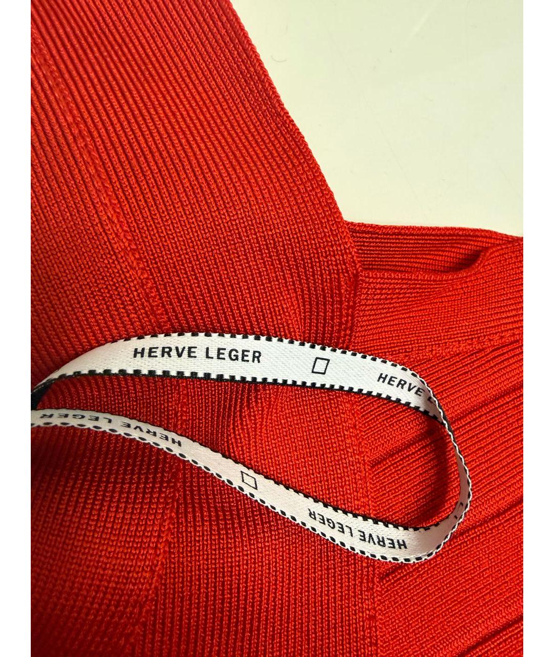 HERVE LEGER Красное вискозное вечернее платье, фото 3