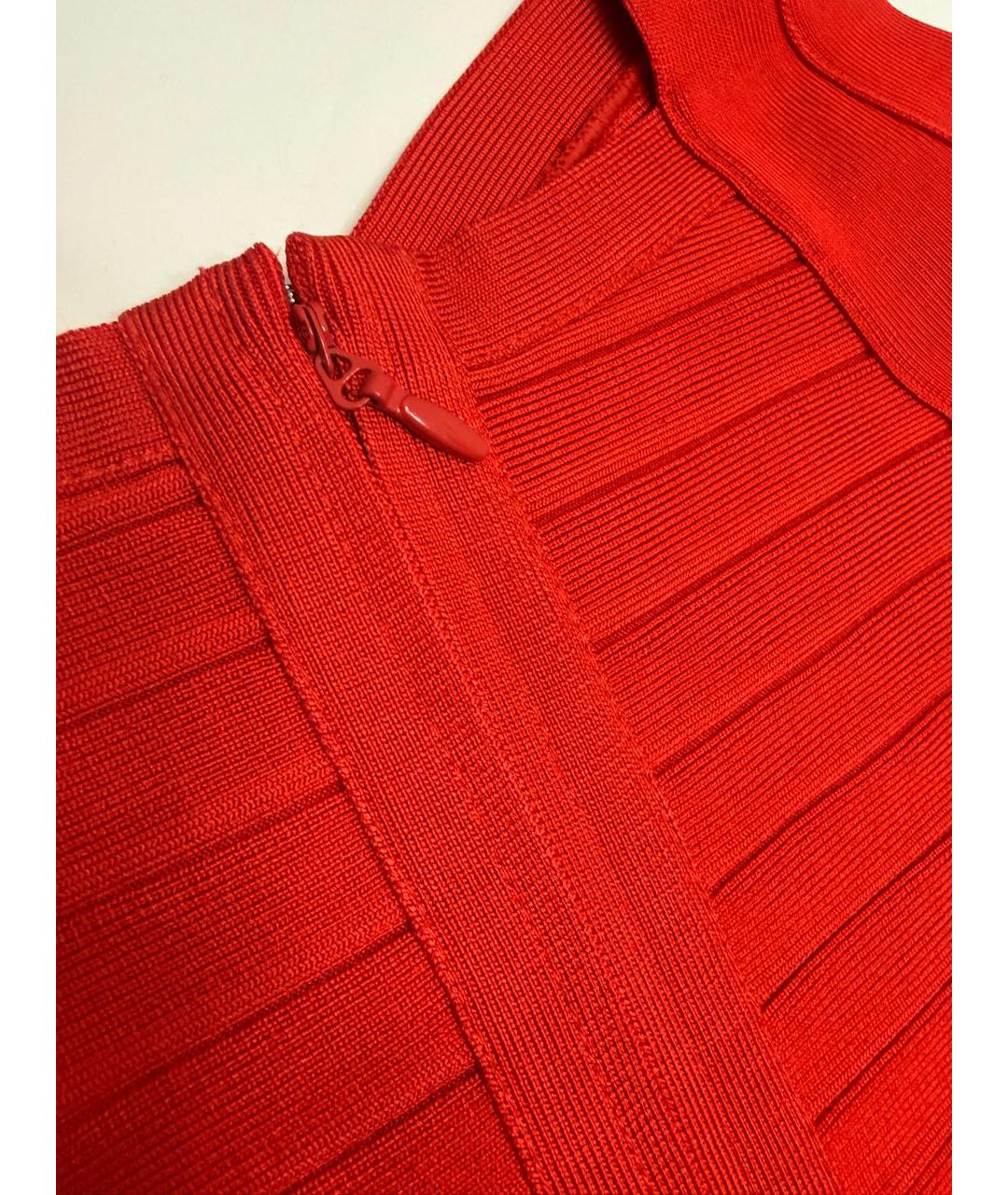 HERVE LEGER Красное вискозное вечернее платье, фото 6