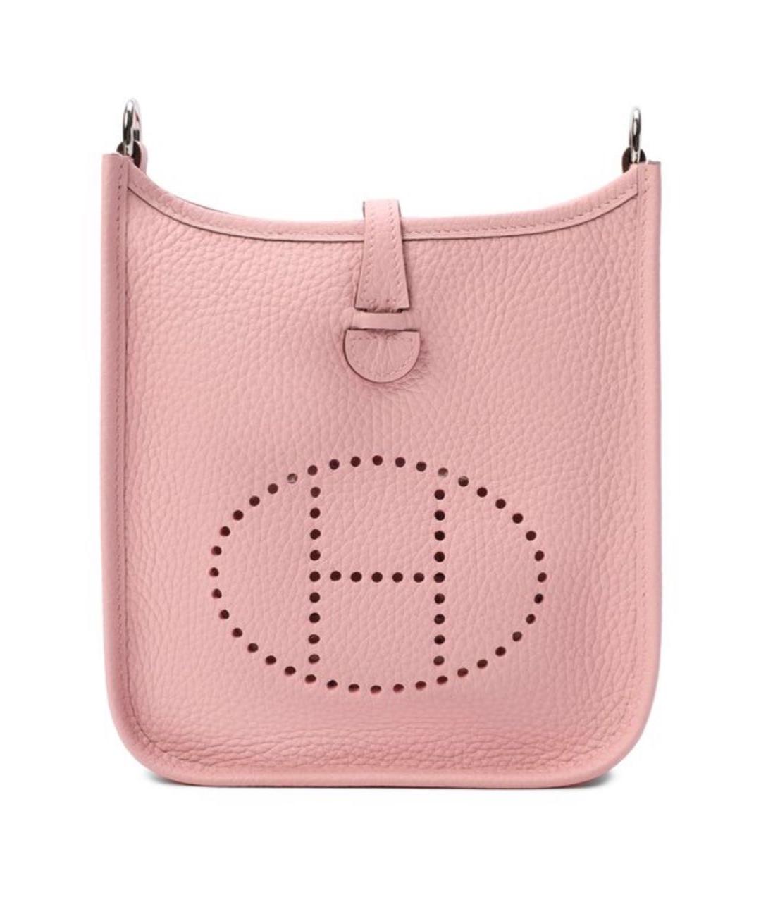 HERMES Розовая кожаная сумка через плечо, фото 5