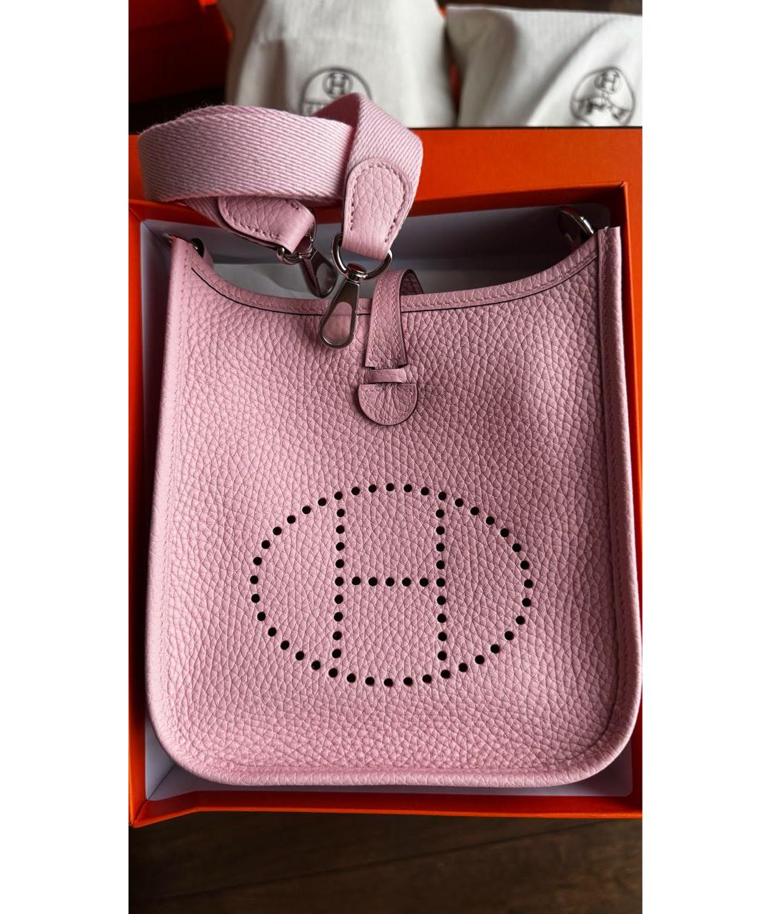 HERMES Розовая кожаная сумка через плечо, фото 4