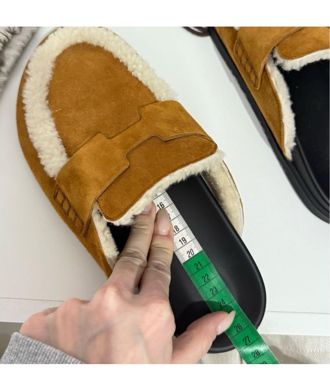 HERMES Коричневые замшевые мюли, фото 7