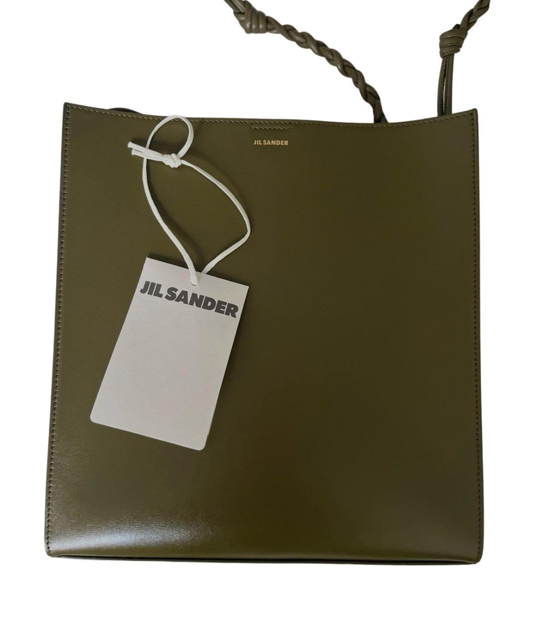 JIL SANDER Хаки кожаная сумка через плечо, фото 2