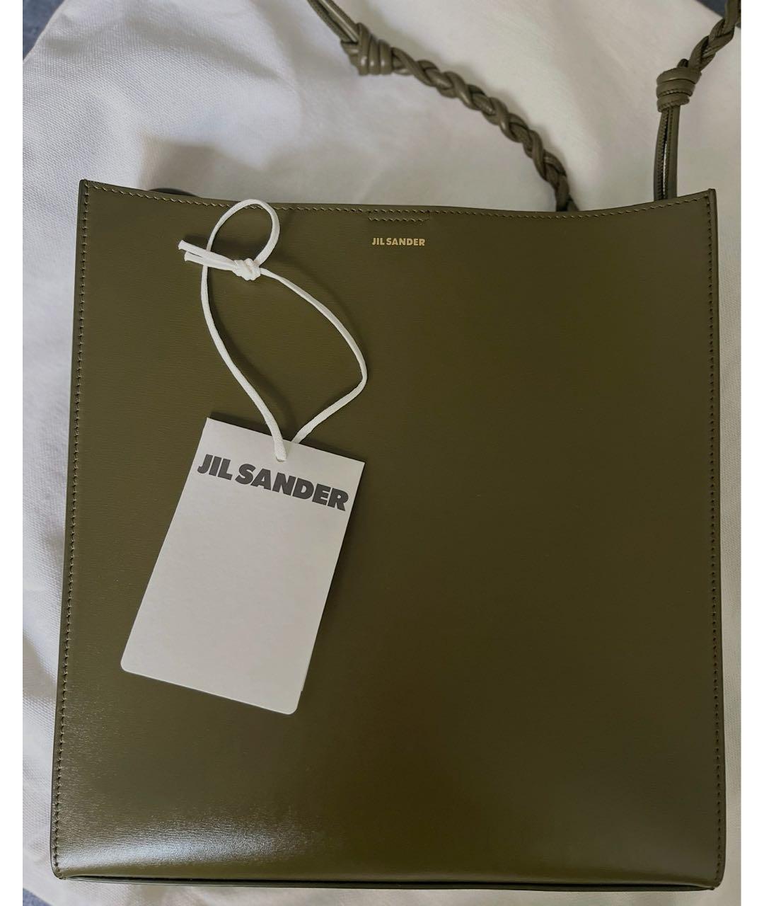 JIL SANDER Хаки кожаная сумка через плечо, фото 7