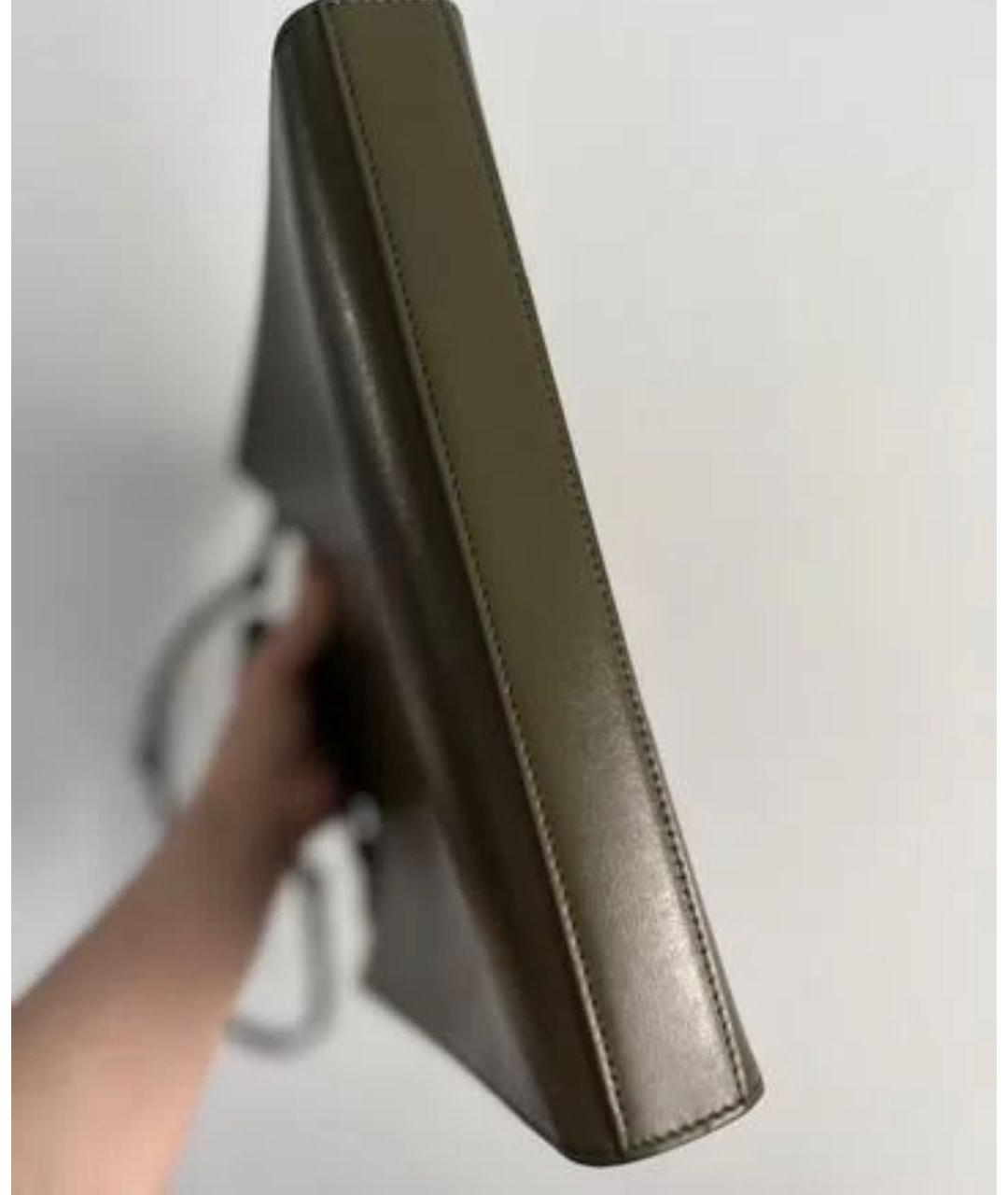 JIL SANDER Хаки кожаная сумка через плечо, фото 5