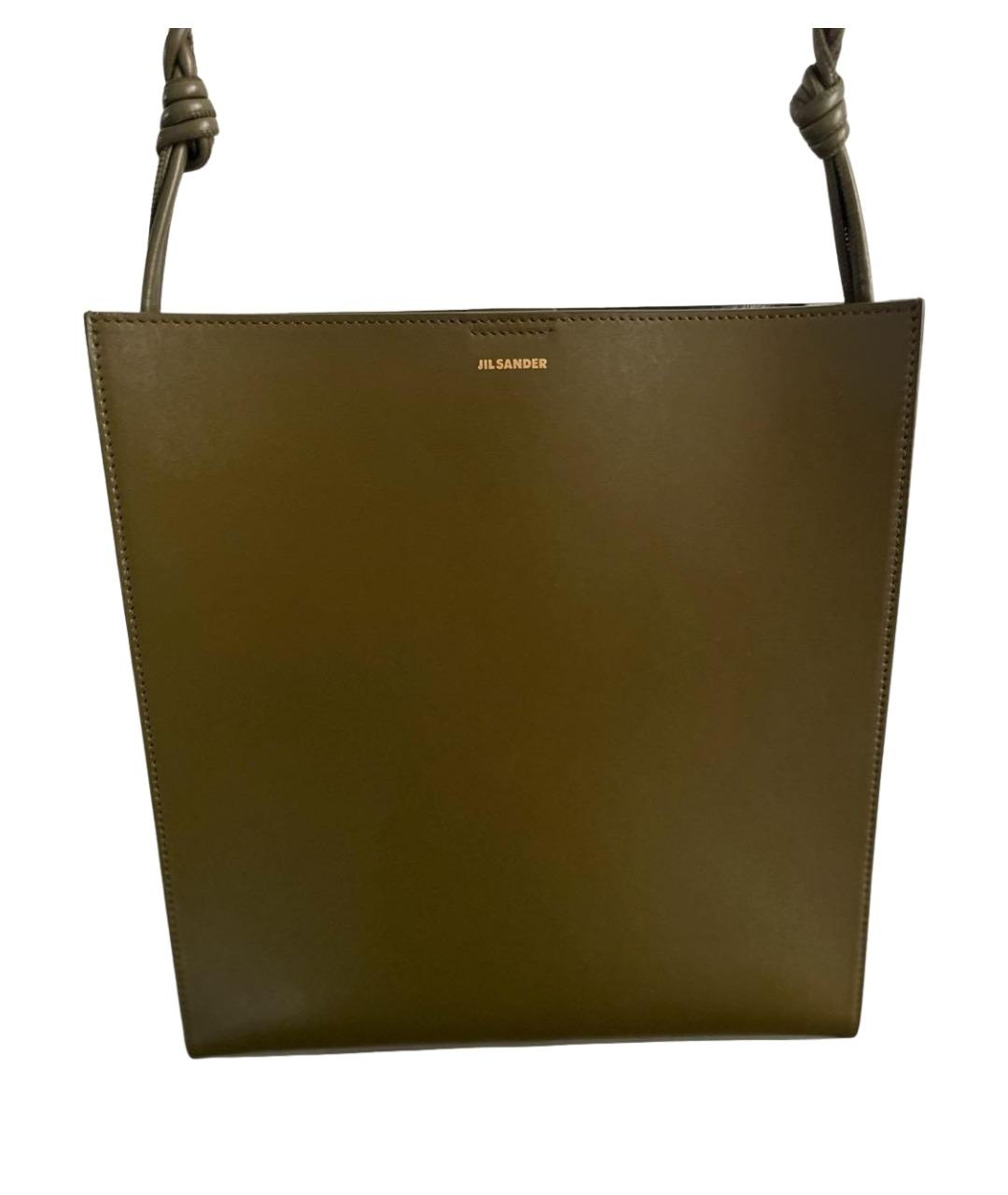 JIL SANDER Хаки кожаная сумка через плечо, фото 1