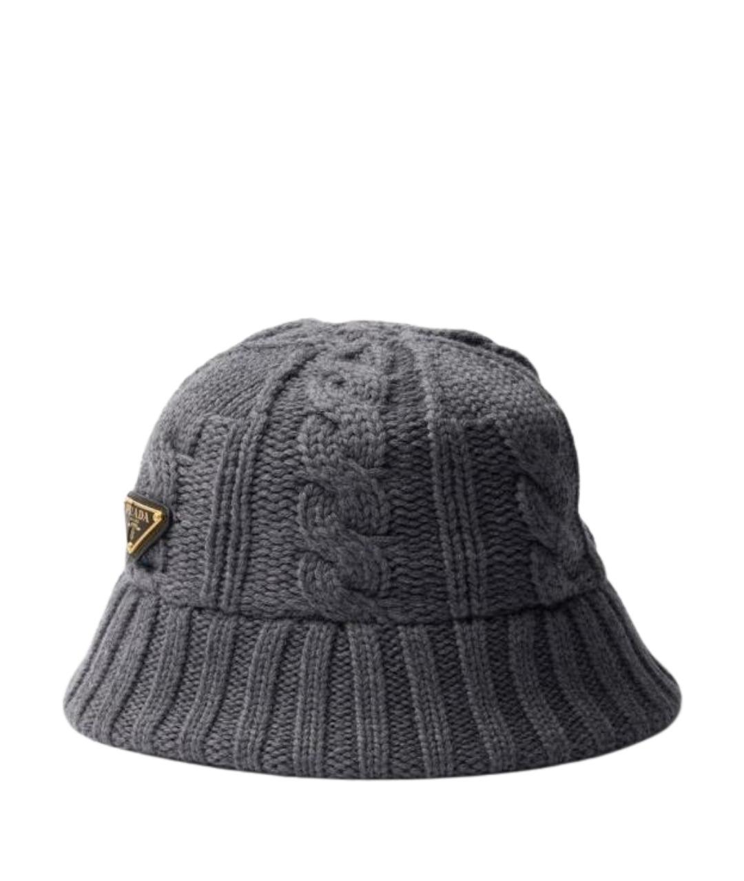 PRADA Серая шерстяная панама, фото 1