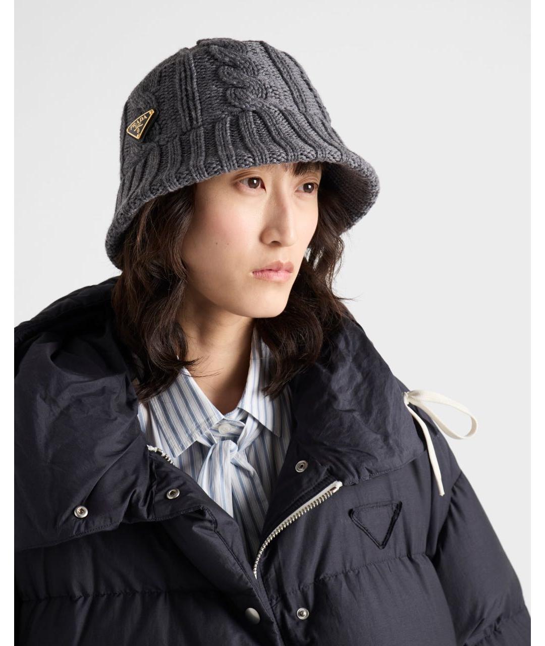 PRADA Серая шерстяная панама, фото 4