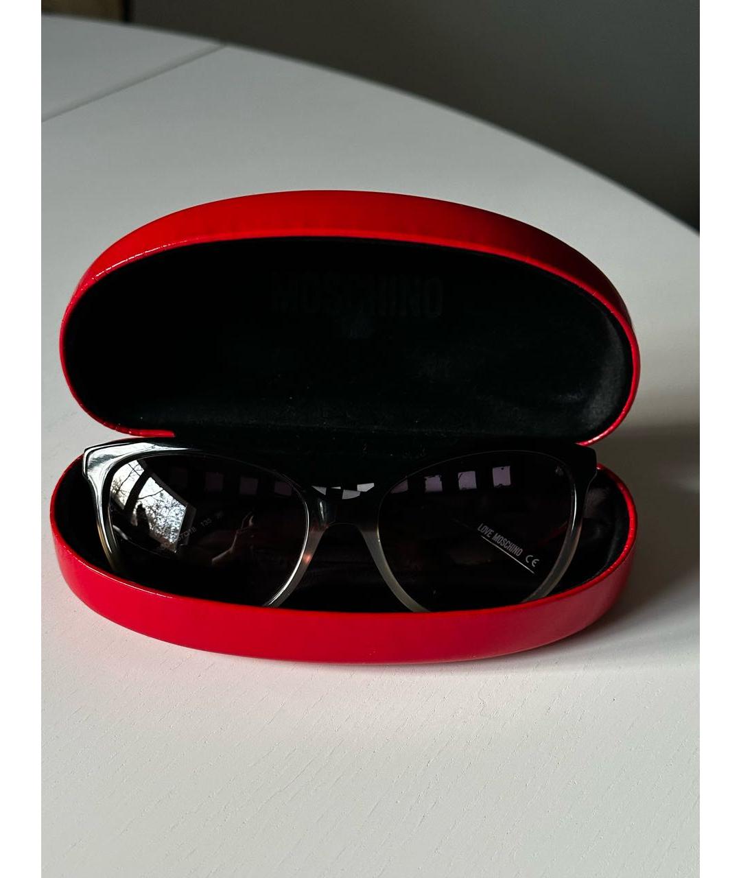 LOVE MOSCHINO Черные пластиковые солнцезащитные очки, фото 5