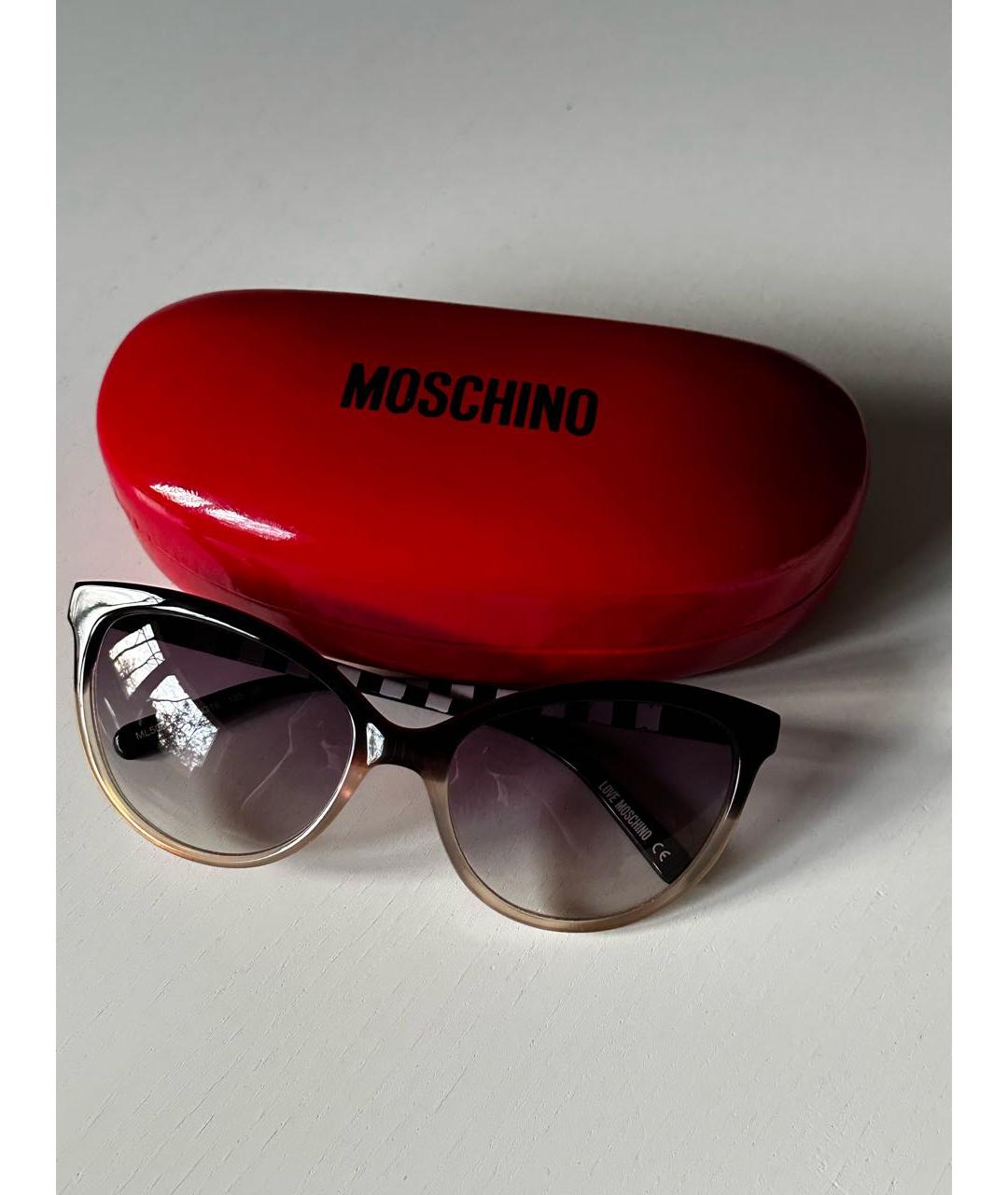 LOVE MOSCHINO Черные пластиковые солнцезащитные очки, фото 4