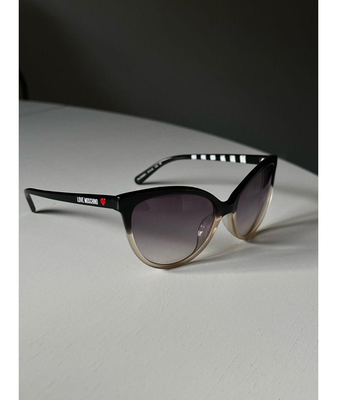 LOVE MOSCHINO Черные пластиковые солнцезащитные очки, фото 2