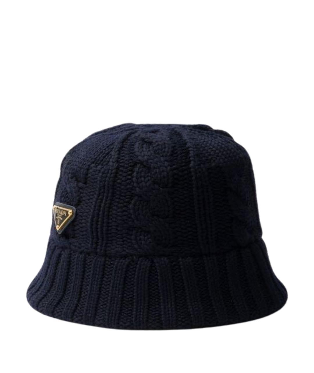 PRADA Темно-синяя шерстяная панама, фото 1