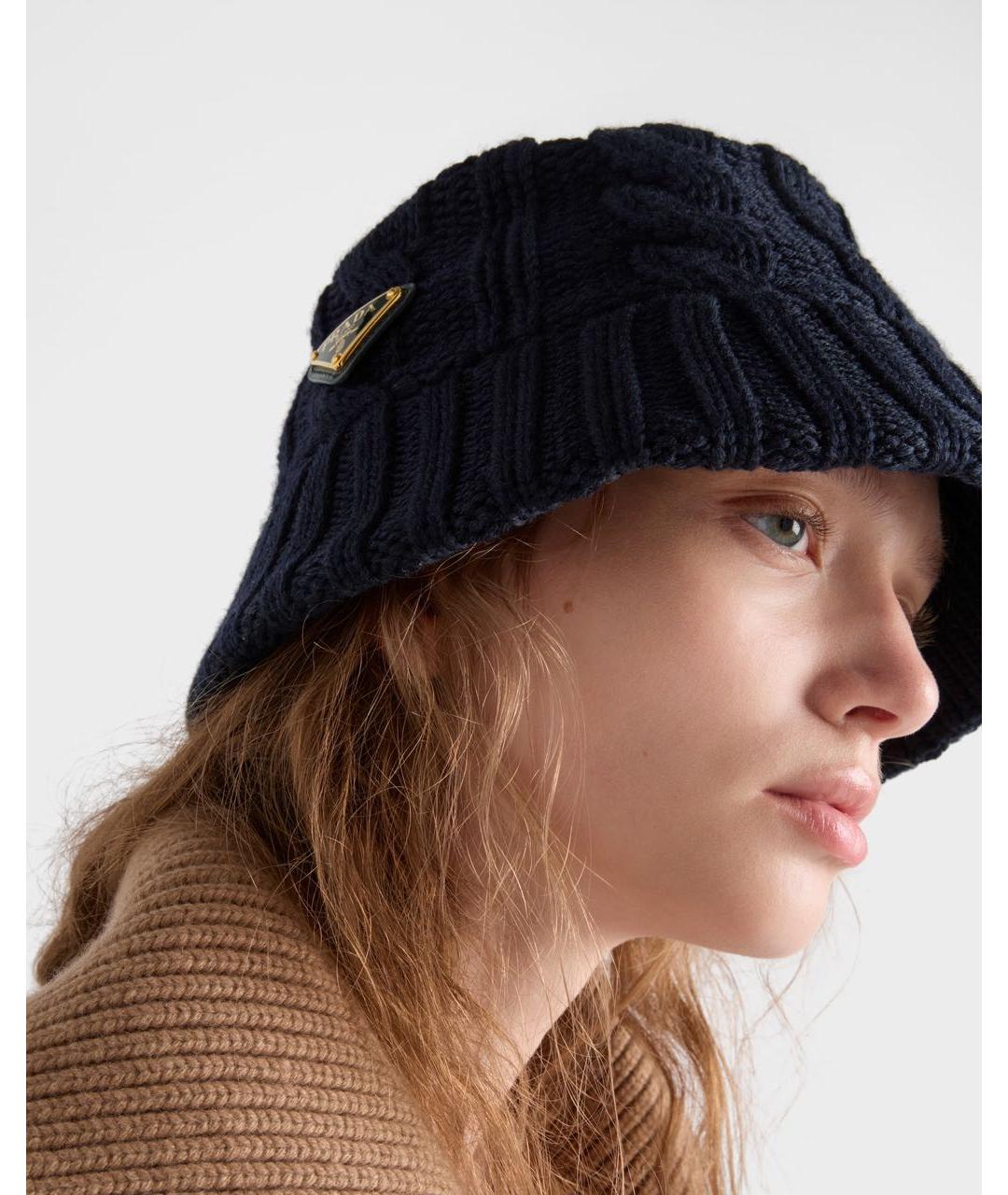 PRADA Темно-синяя шерстяная панама, фото 2