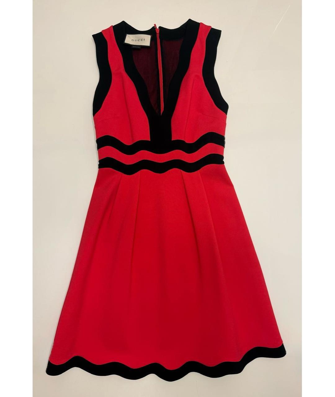 GUCCI Красное вискозное коктейльное платье, фото 6