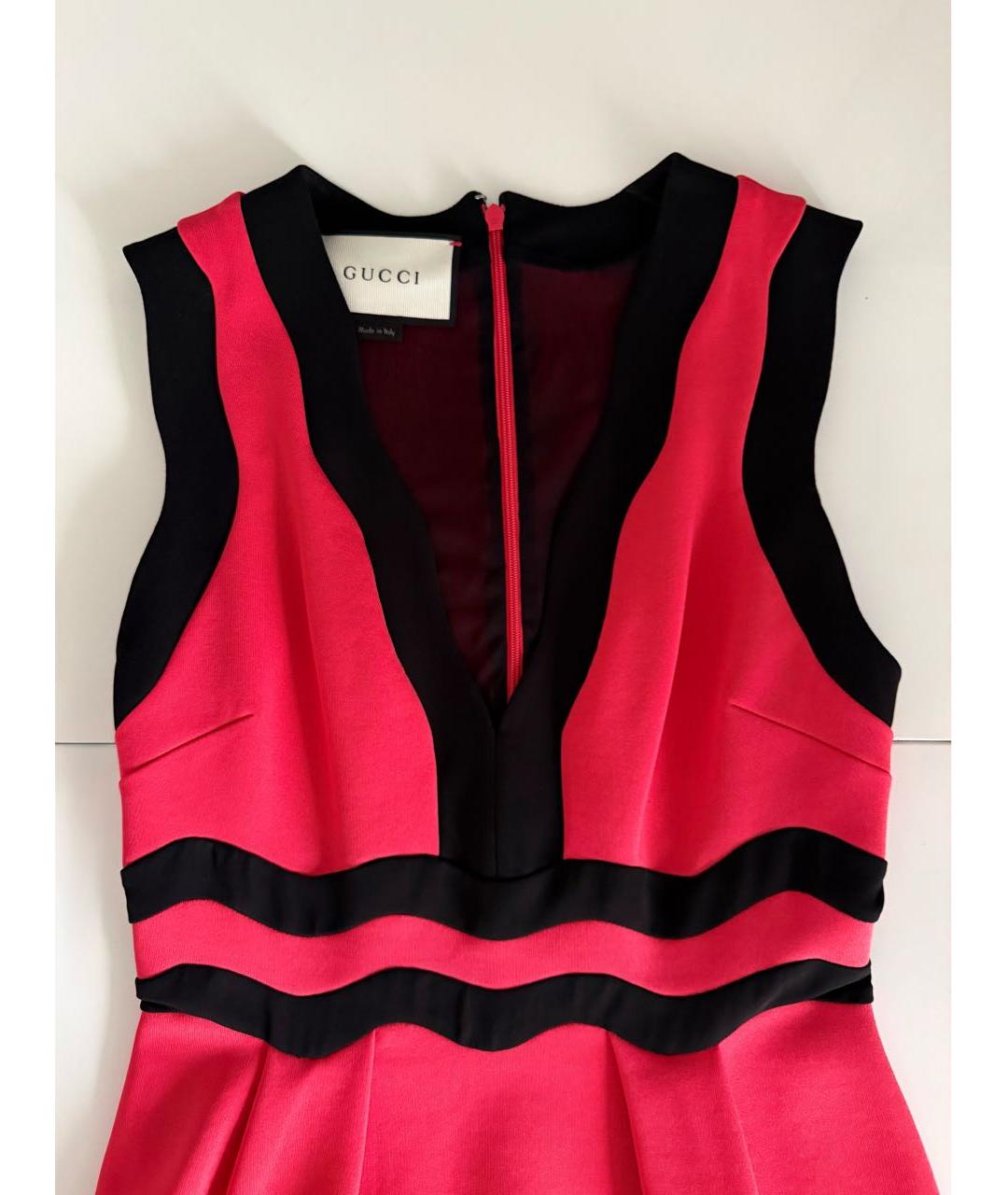 GUCCI Розовое вискозное коктейльное платье, фото 3