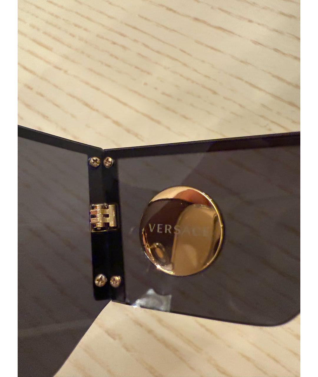 VERSACE Черные пластиковые солнцезащитные очки, фото 4