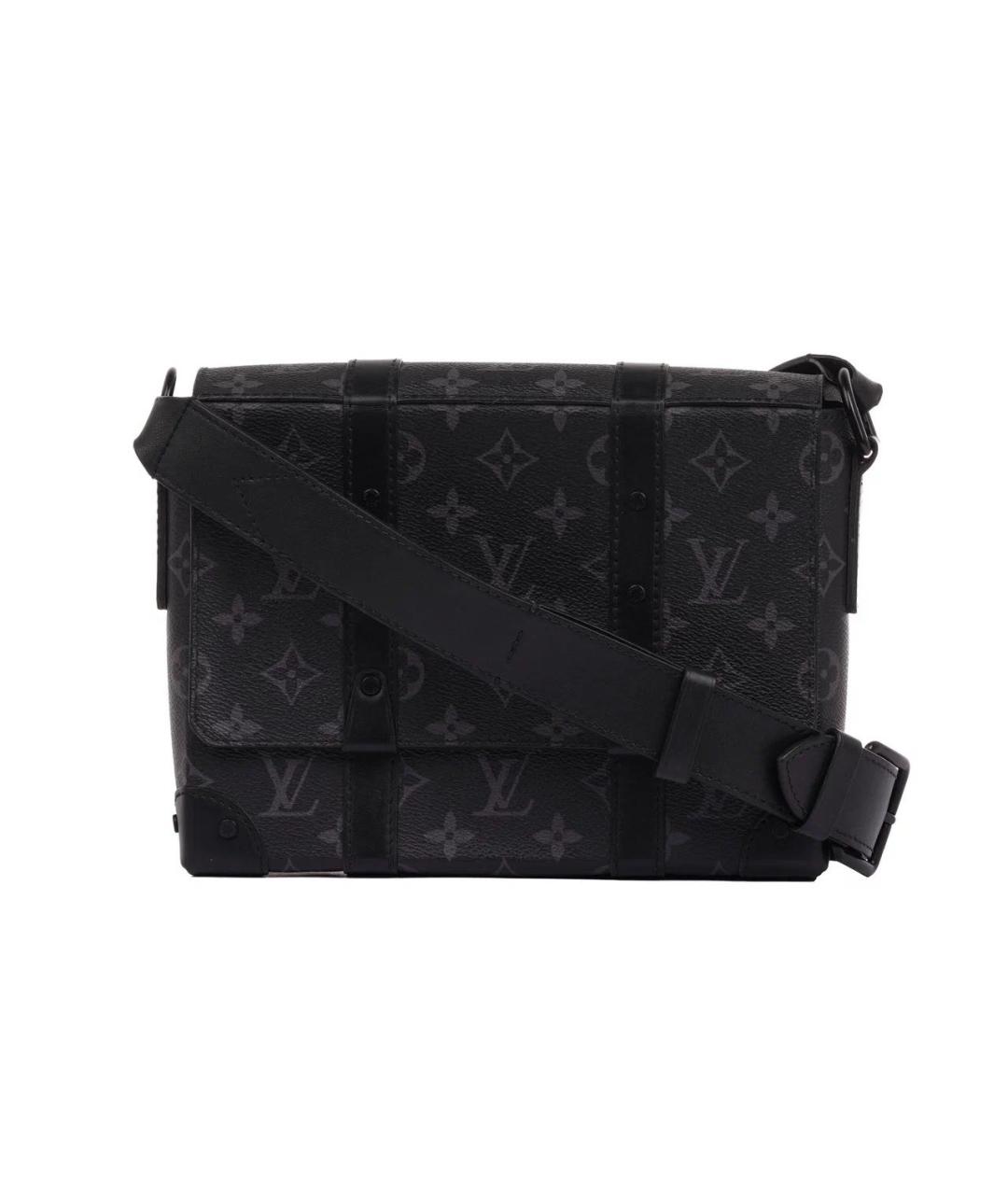 LOUIS VUITTON Черная кожаная сумка на плечо, фото 1