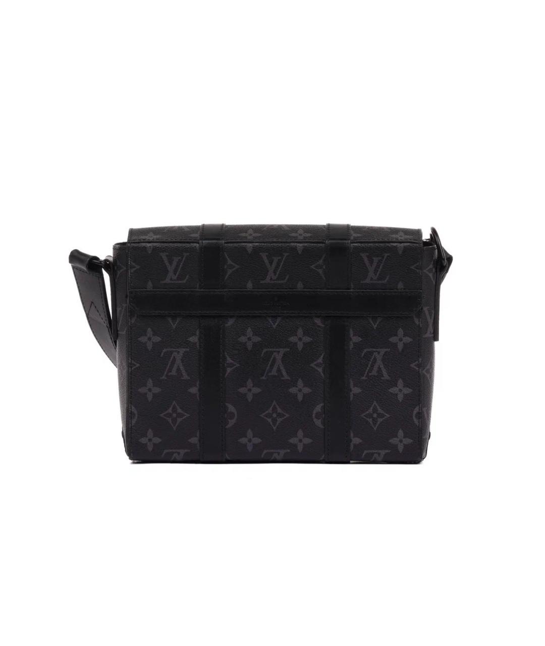 LOUIS VUITTON Черная кожаная сумка на плечо, фото 4