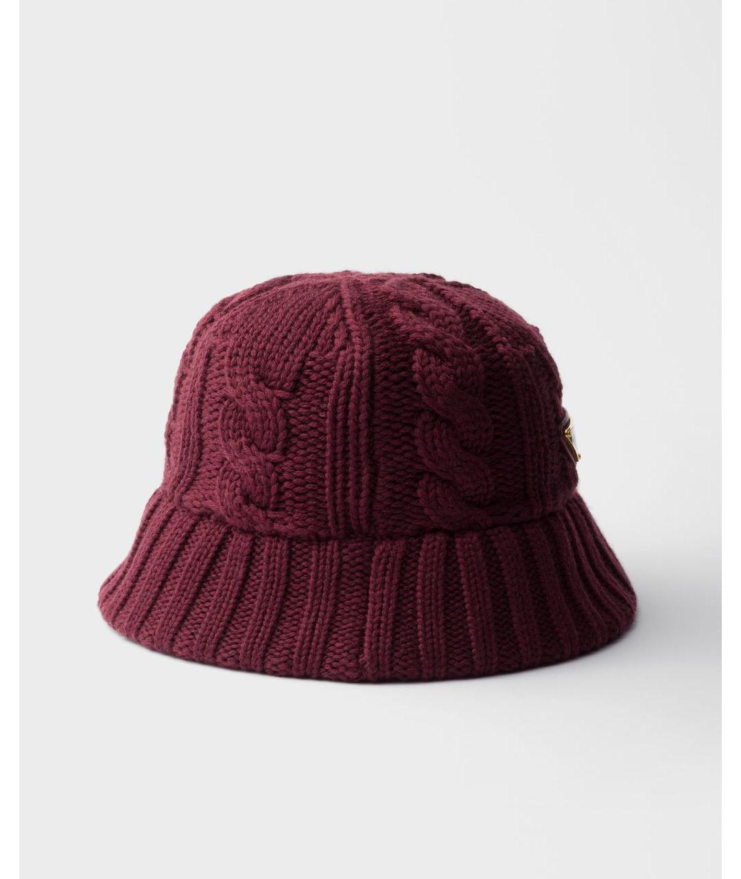 PRADA Бордовая шерстяная панама, фото 3