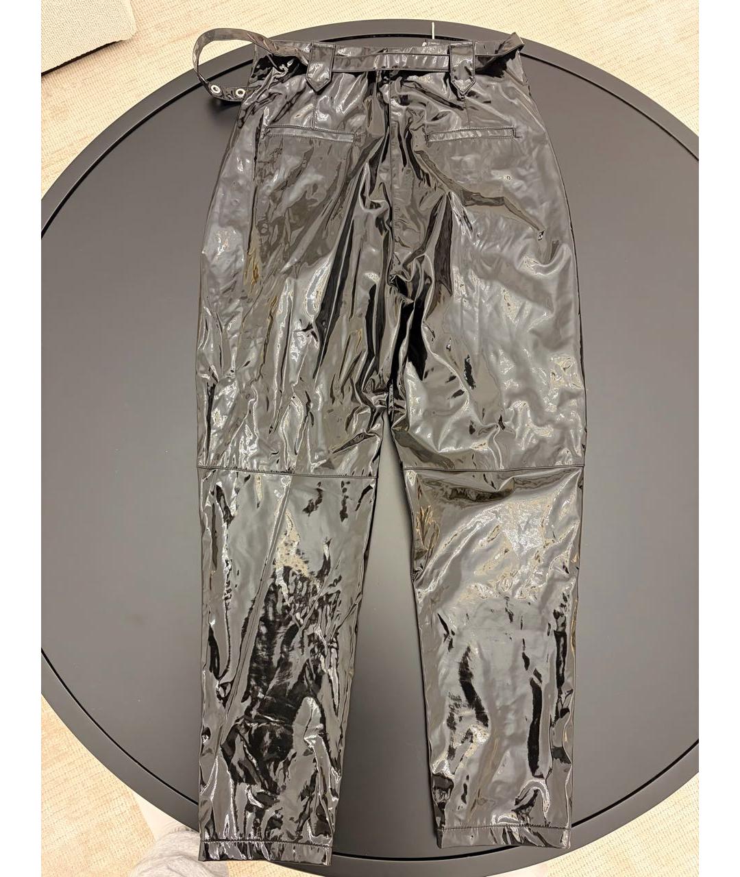 PINKO Черные полиэстеровые брюки узкие, фото 2