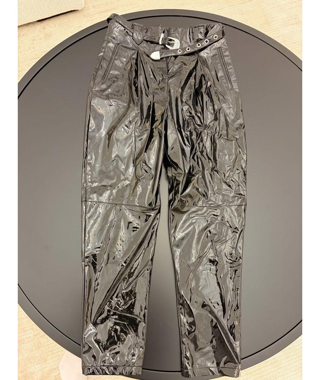 PINKO Черные полиэстеровые брюки узкие, фото 3