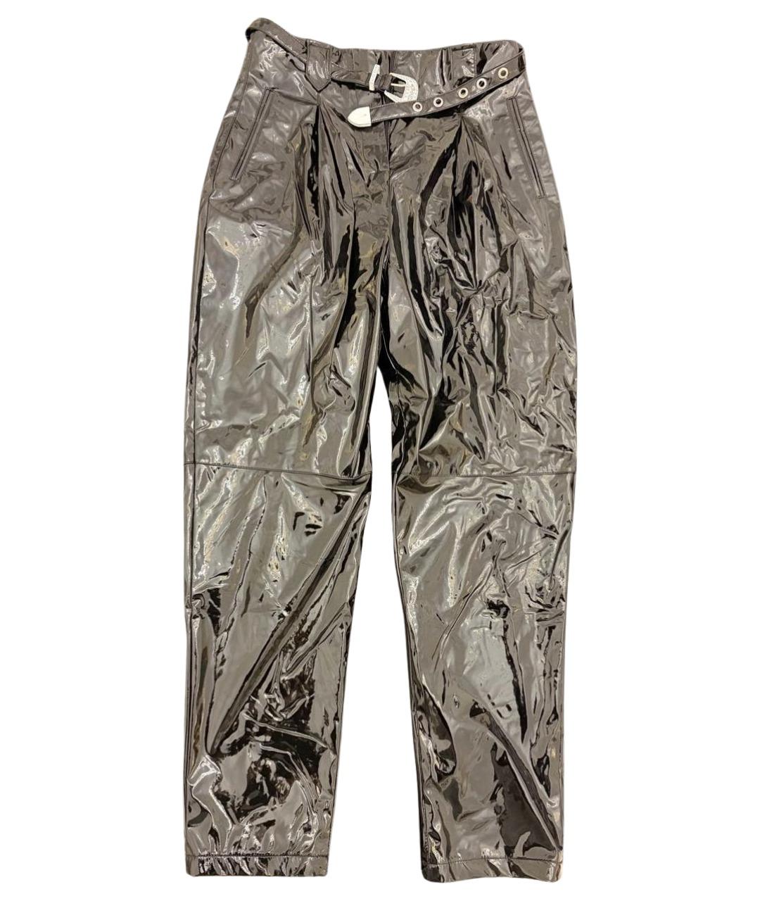 PINKO Черные полиэстеровые брюки узкие, фото 1