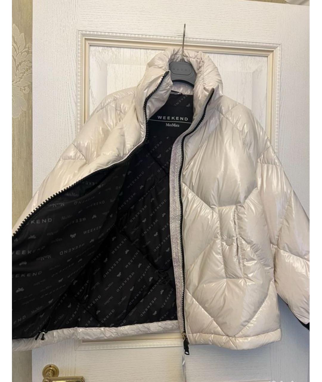 WEEKEND MAX MARA Белый полиуретановый пуховик, фото 5