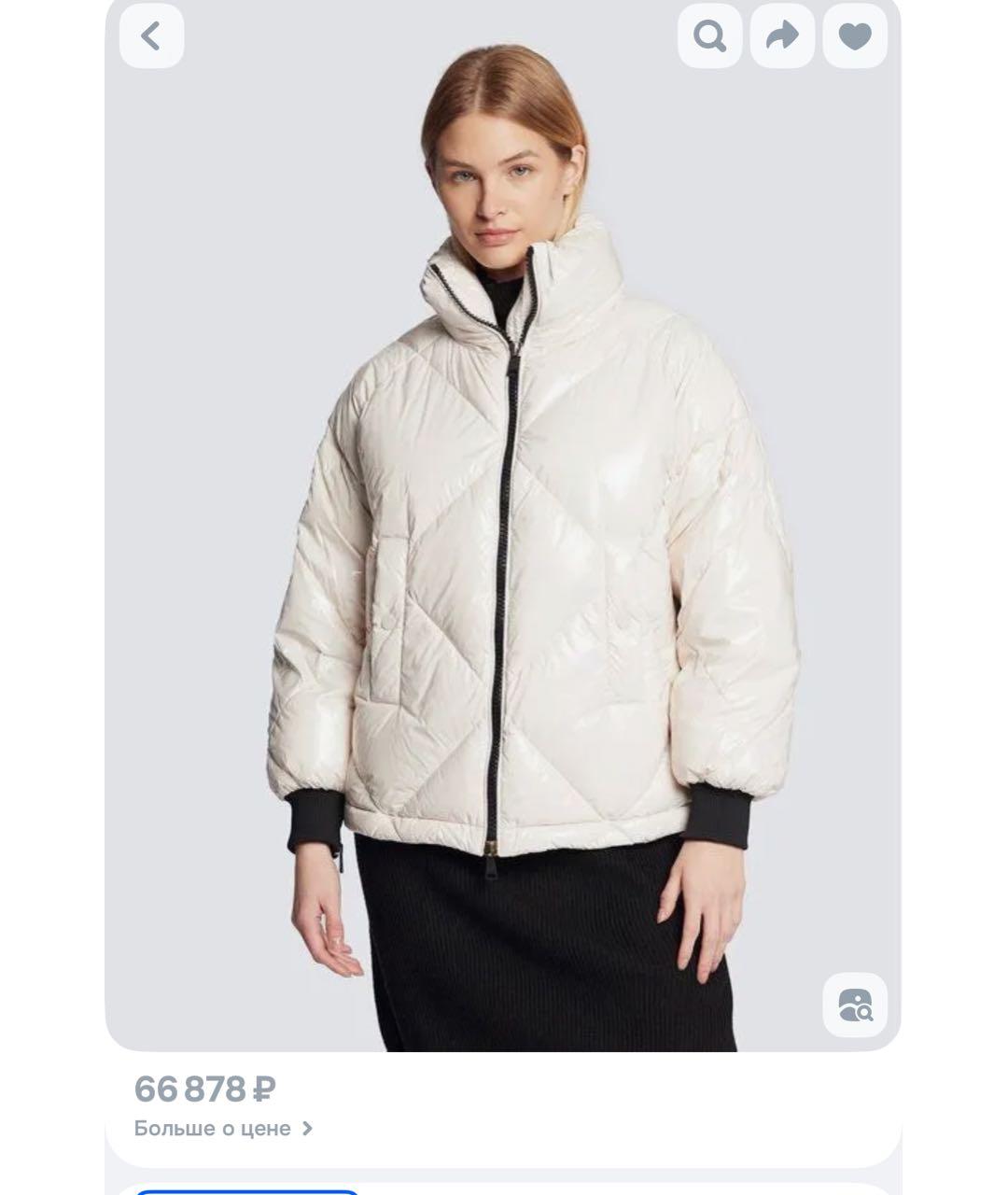 WEEKEND MAX MARA Белый полиуретановый пуховик, фото 2