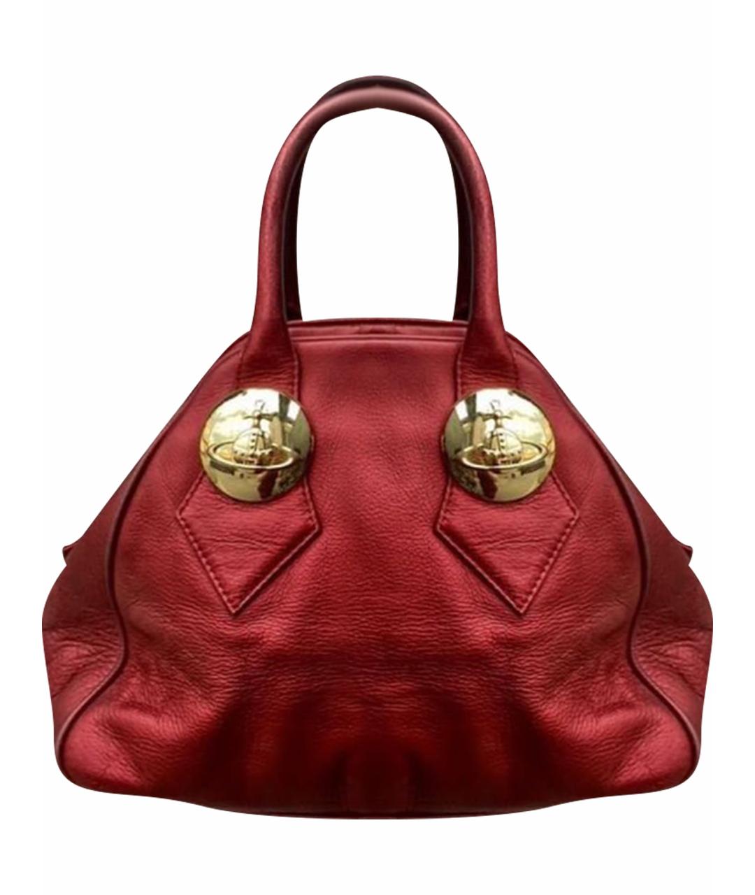 VIVIENNE WESTWOOD Красная кожаная сумка с короткими ручками, фото 1
