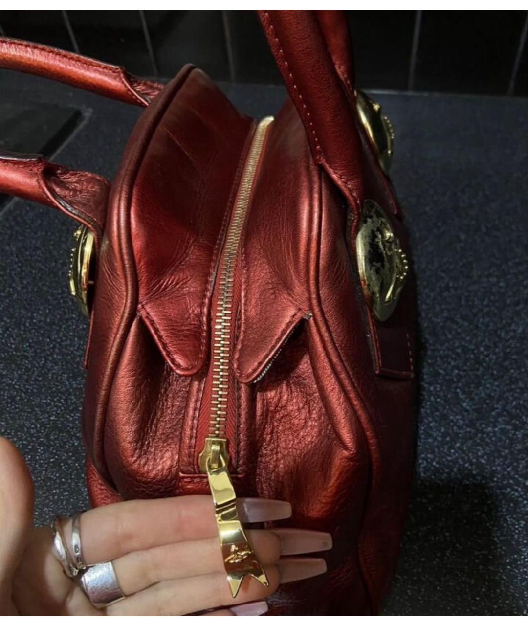VIVIENNE WESTWOOD Красная кожаная сумка с короткими ручками, фото 2