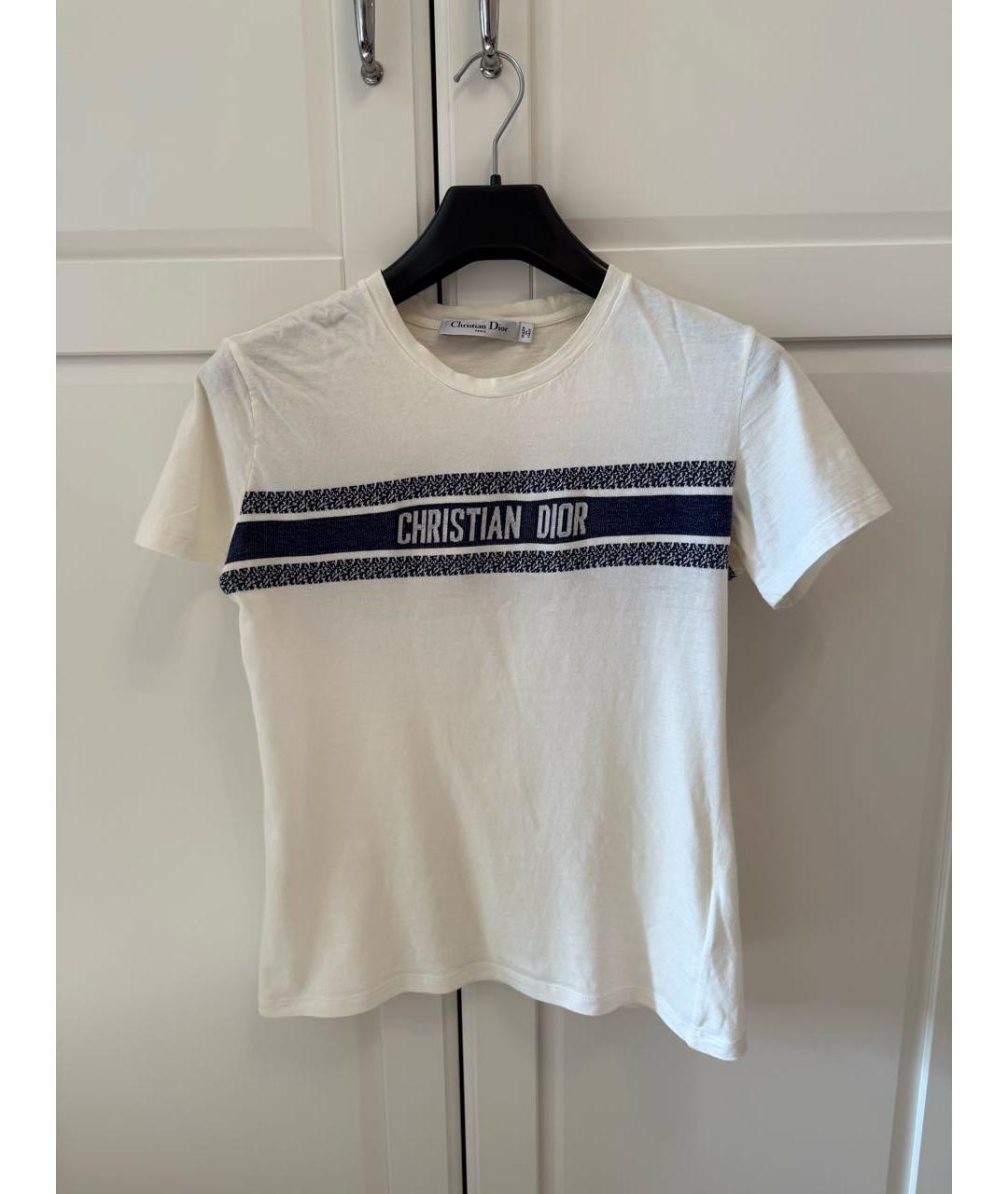 CHRISTIAN DIOR Белая хлопковая футболка, фото 5