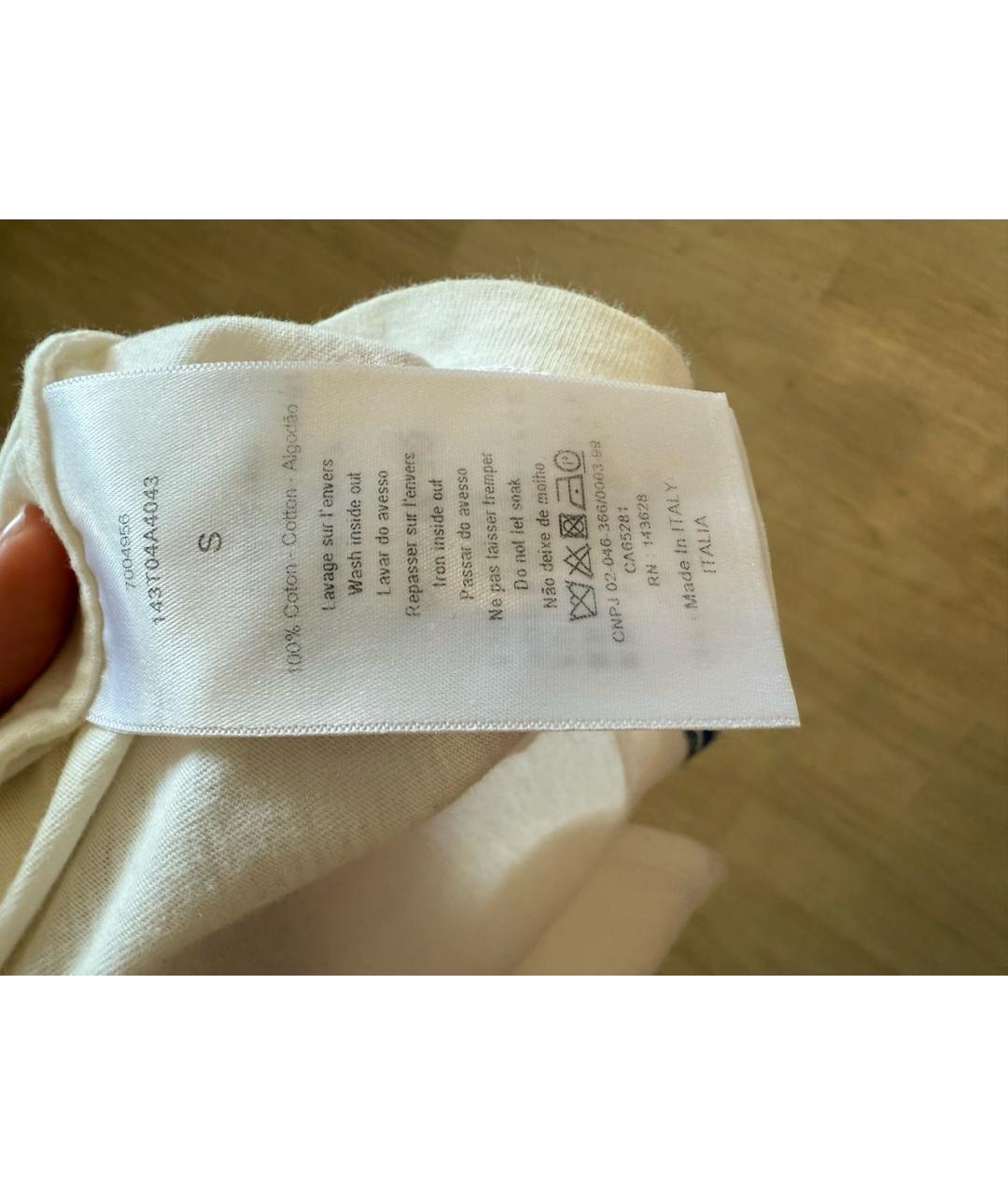 CHRISTIAN DIOR Белая хлопковая футболка, фото 4