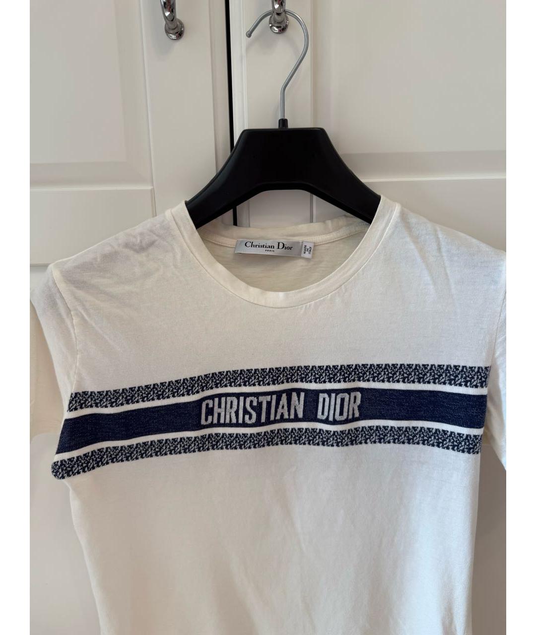 CHRISTIAN DIOR Белая хлопковая футболка, фото 2
