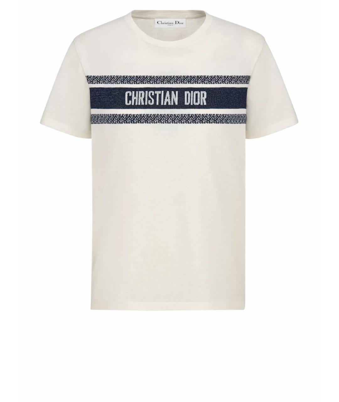 CHRISTIAN DIOR Белая хлопковая футболка, фото 1