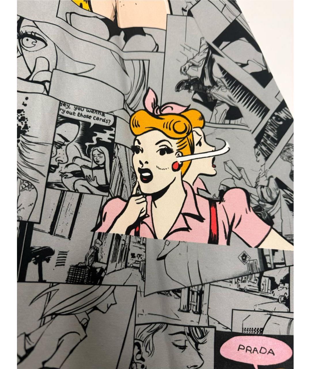 PRADA Серая хлопковая юбка миди, фото 3