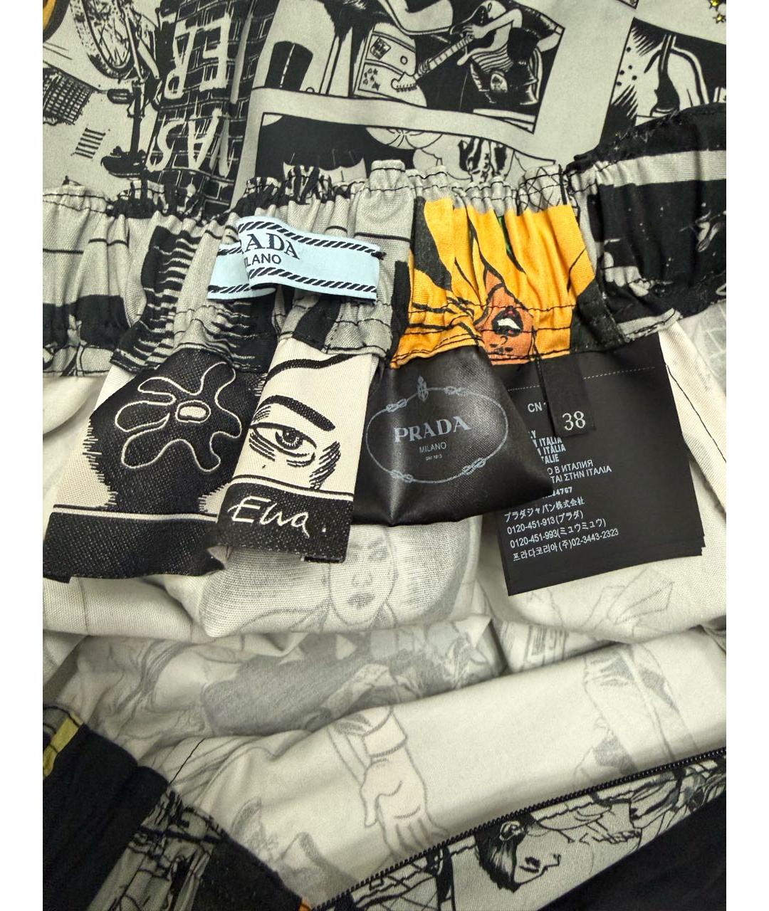 PRADA Серая хлопковая юбка миди, фото 4